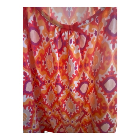 Linea Donatella Orange Pink Geometric Tank Top - Picture 3 of 6